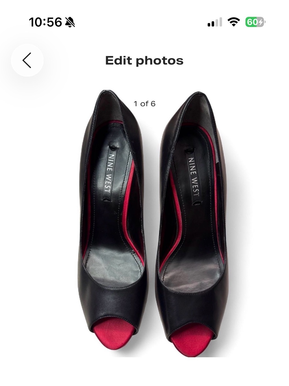 Nine West Black Peep-Toe Heels with Pink Accents